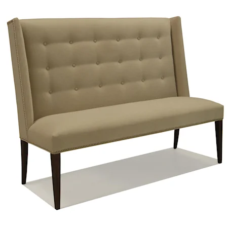 Upholstered Dining Settee with Tufted Wing Back